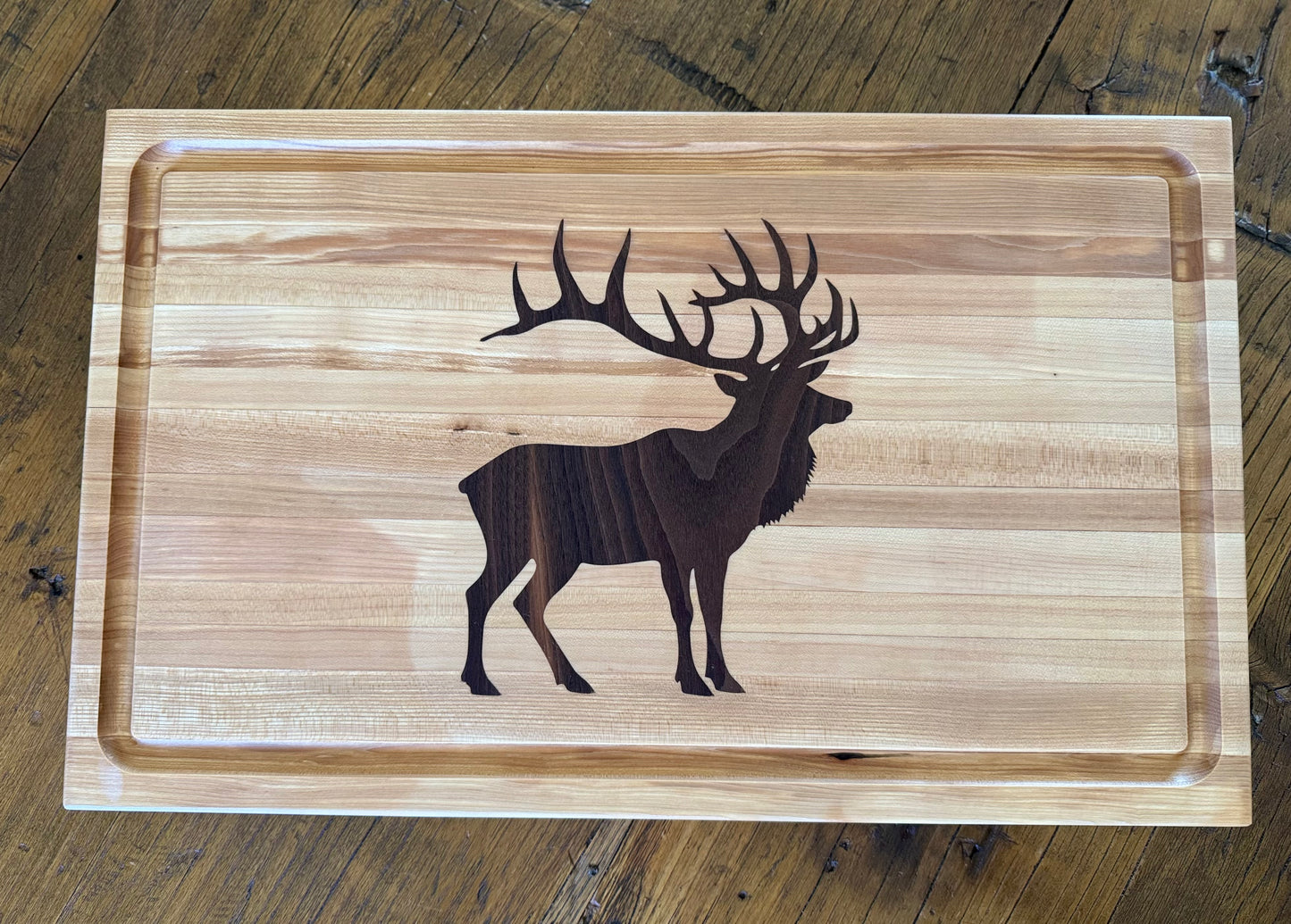 Custom Cutting Board with wood inlay