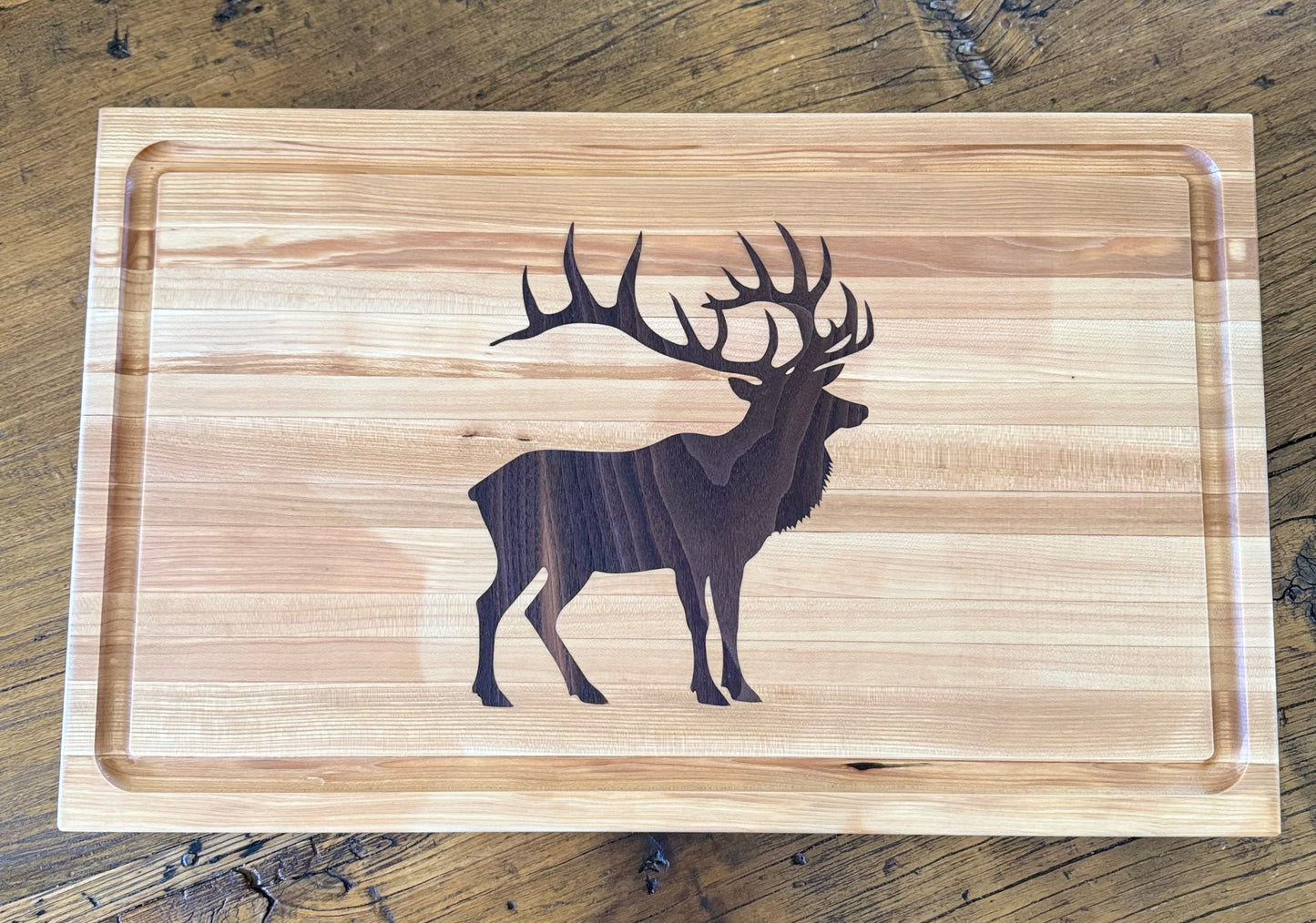 Custom Cutting Board with wood inlay