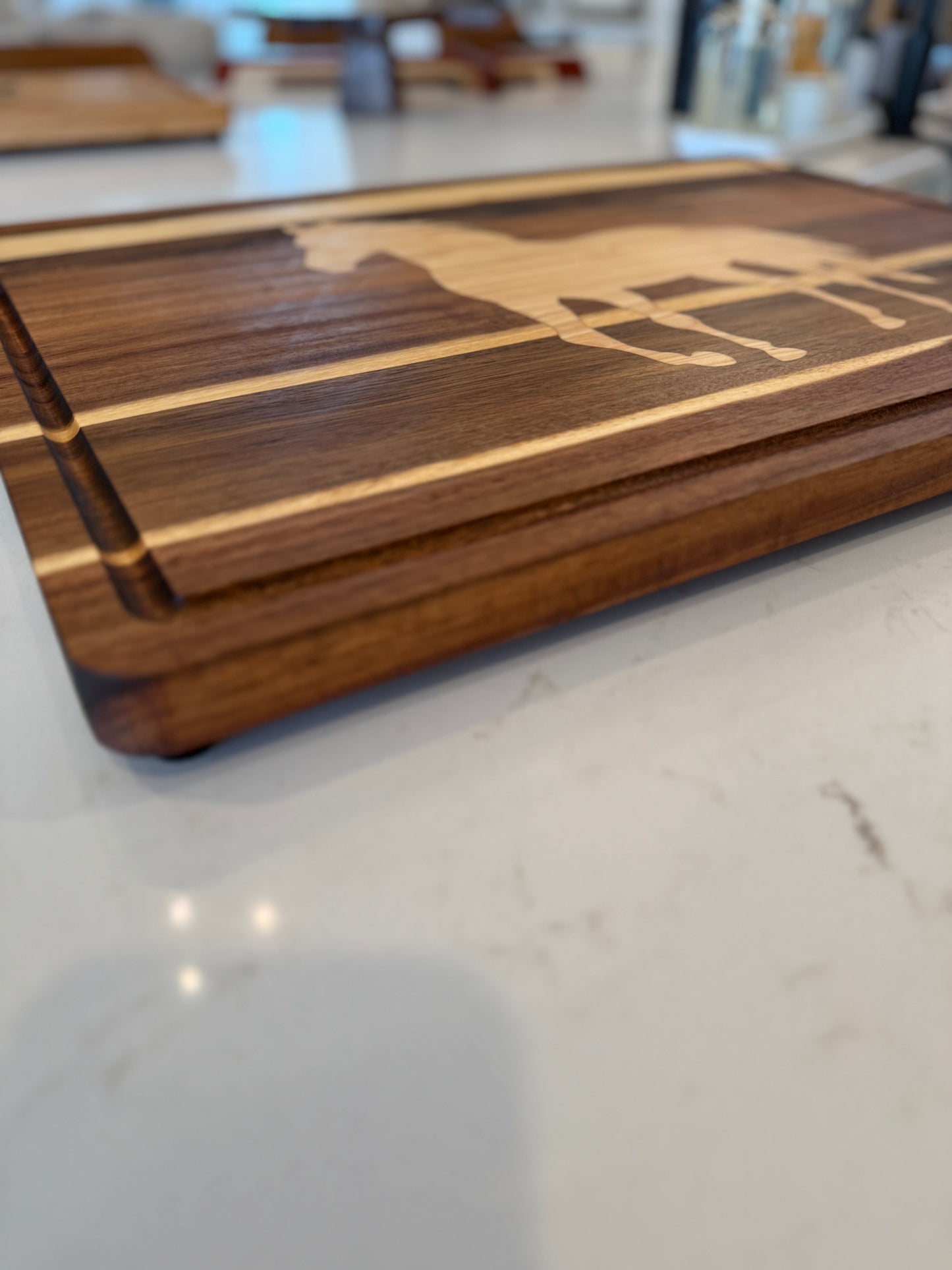 Custom Cutting Board with wood inlay