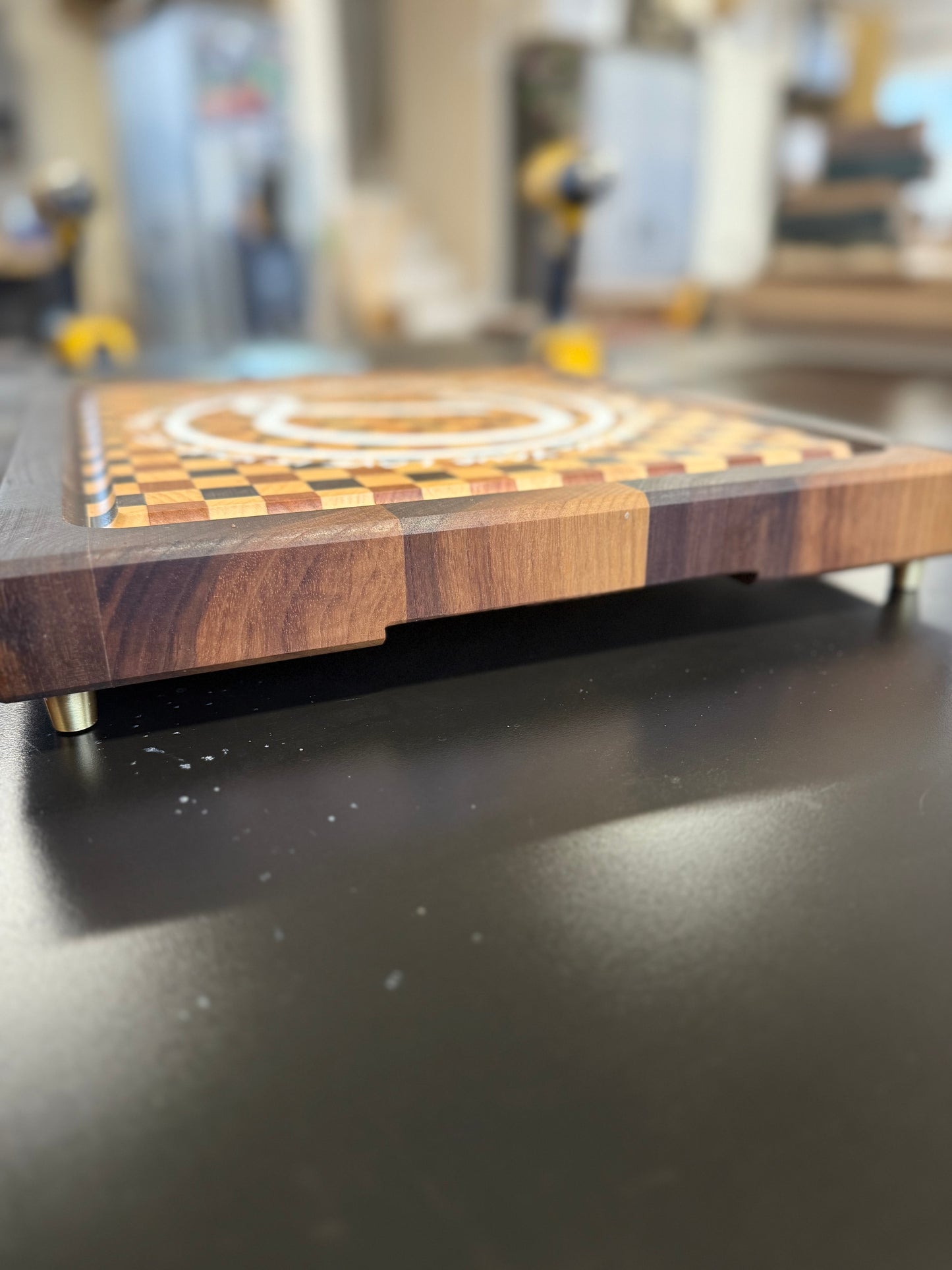 Custom Butcher Block Cutting Board with Custom Epoxy inlay