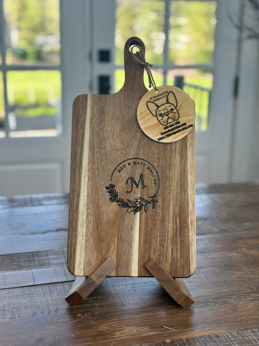 PERSONALIZED HARDWOOD SERVING TRAY/CUTTING BOARD