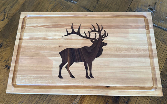 Custom Cutting Board with wood inlay