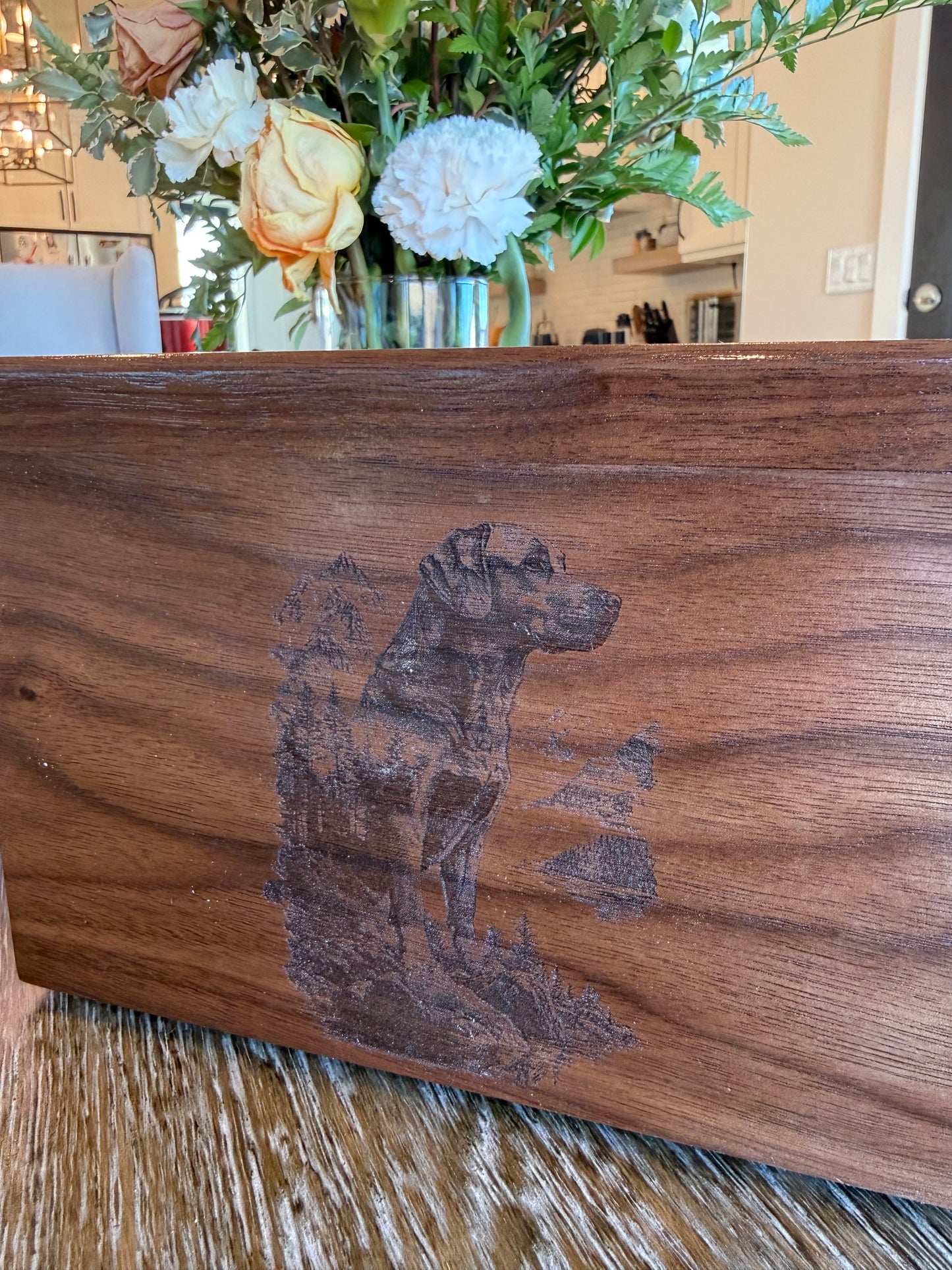 Custom Hardwood Engraved Pet Ashes Urn