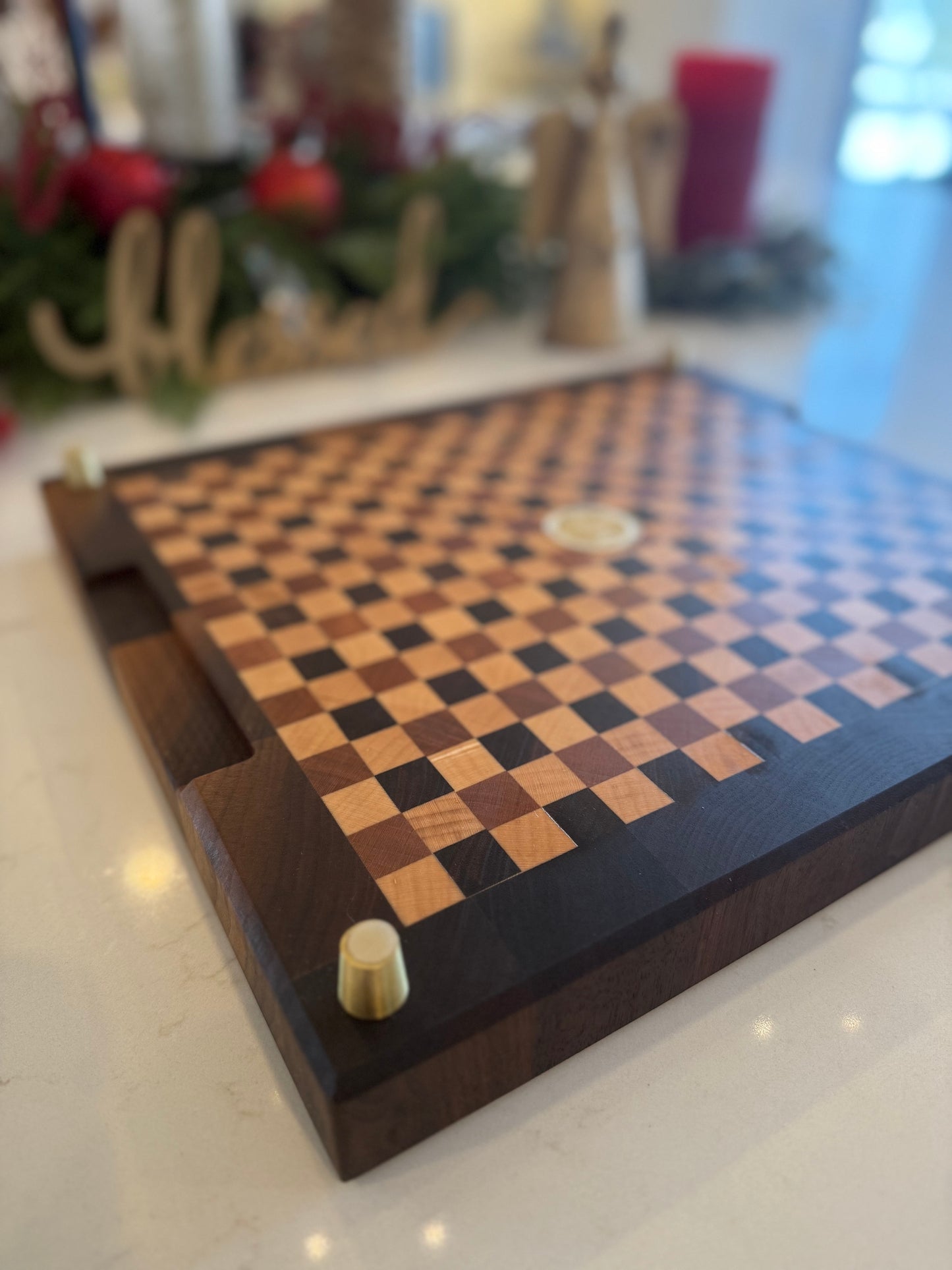 Custom Butcher Block Cutting Board with Custom Epoxy inlay